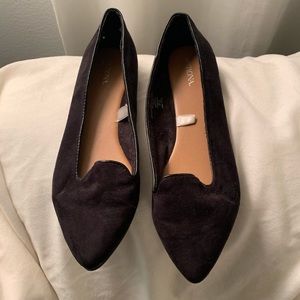 Black Faux Suede Flats